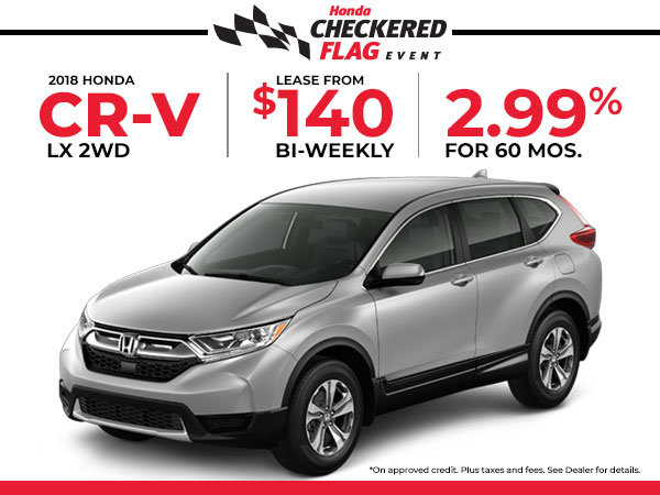 Lease the Honda CR-V LX 2WD for $140 Bi-Weekly