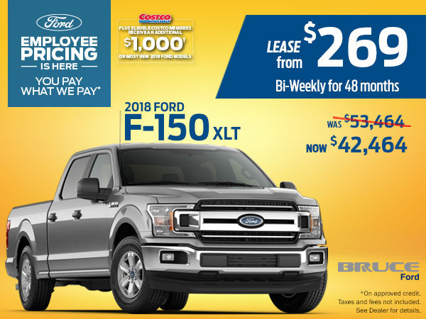 Lease the 2018 Ford F-150 XLT and save $11,000 during Ford Employee Pricing