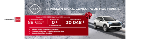 Kicks 2026 - 88$/semaine