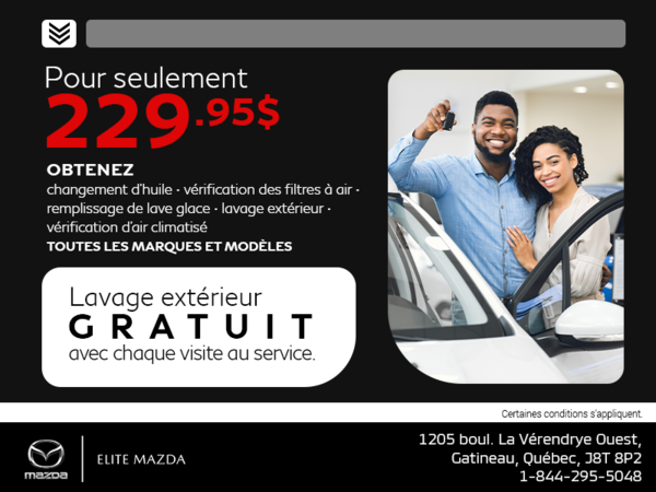 Promotion sur l'entretien