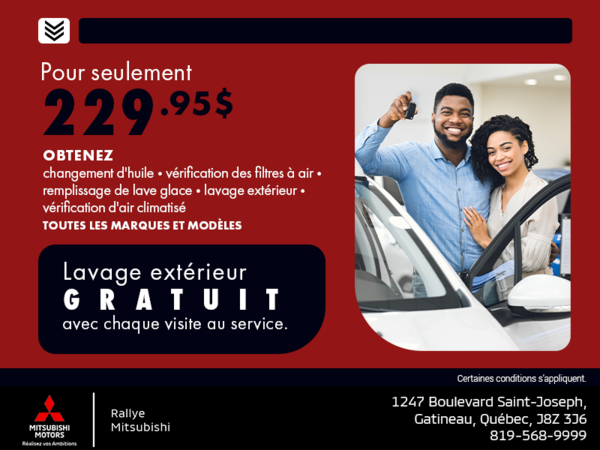 Promotions sur l'entretien