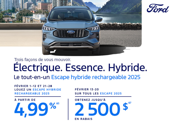 Ford Escape hybride rechargeable 2025