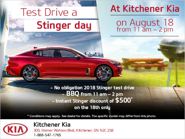 Test Drive A Stinger Day Kitchener Kia