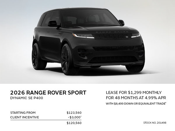 Lease a 2026 Range Rover Sport Dynamic SE P400 for $1,299 monthly*