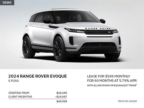 Lease a 2024 Range Rover Evoque S P250 AWD for $599 monthly*