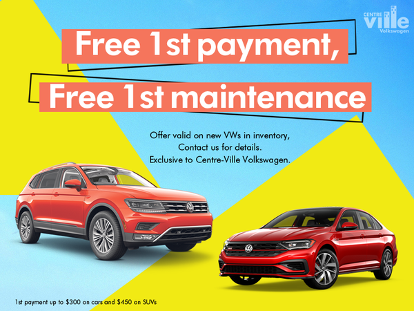 Free 1st Payment Free 1st Maintenance Centre Ville Vw