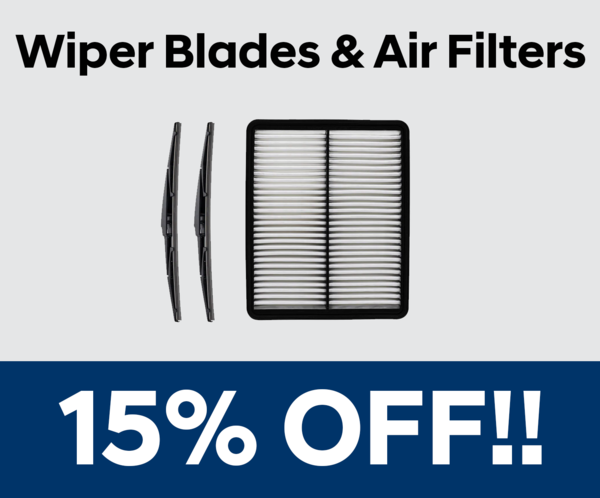 WIPER BLADES & AIR FILTERS 15% OFF!