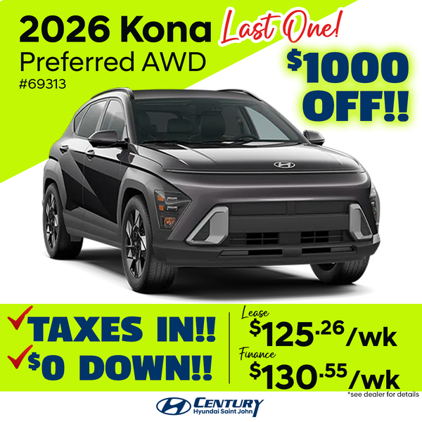 2026 Kona Preferred $1000 OFF!