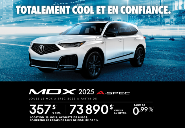 Offre de location à durée limitée basée sur un MDX SH-AWD A-SPEC 2025