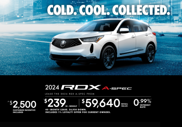 †Limited time lease offer based on a new 2024 RDX A-SPEC