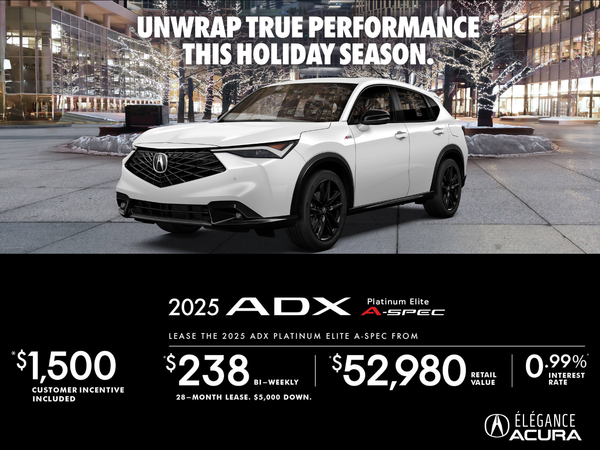 EXCLUSIVE LEASE OFFER ON THE 2025 ACURA ADX PLATINUM ELITE A-SPEC!