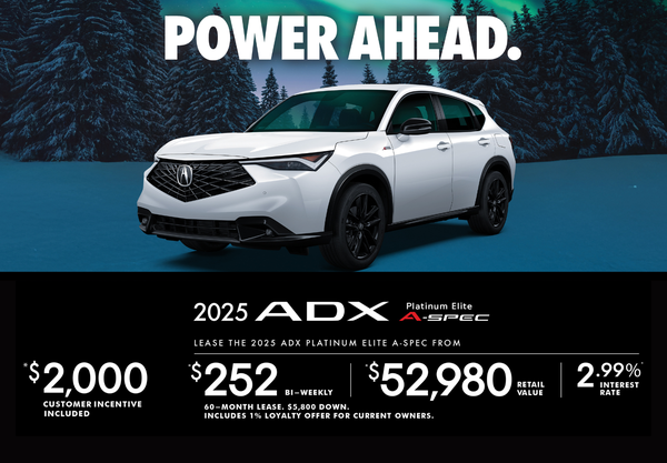 EXCLUSIVE LEASE OFFER ON THE Acura ADX 2025 PLATINUM ELITE A-SPEC 2025!