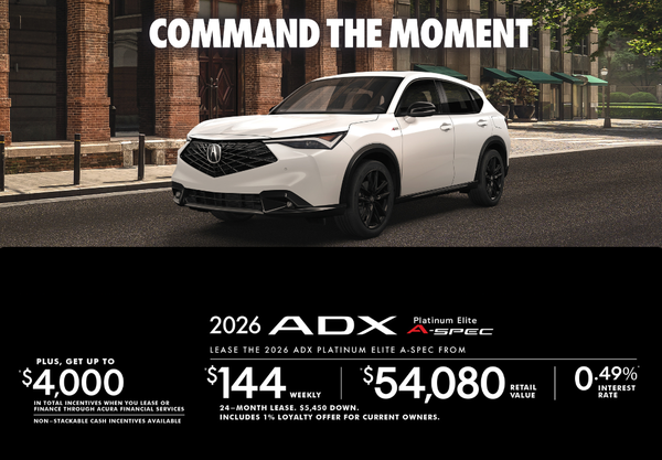 EXCLUSIVE LEASE OFFER ON THE 2026 Acura ADX PLATINUM ELITE A-SPEC!