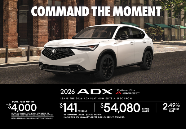 EXCLUSIVE LEASE OFFER ON THE 2026 Acura ADX PLATINUM ELITE A-SPEC!