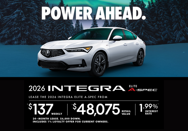 EXCLUSIVE LEASE OFFER ON THE Acura Integra 2026 ELITE A-SPEC 2026!