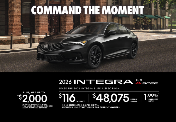 EXCLUSIVE LEASE OFFER – 2026 Acura Integra Elite A-Spec!