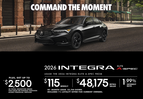 EXCLUSIVE LEASE OFFER – 2026 Acura Integra Elite A-Spec!