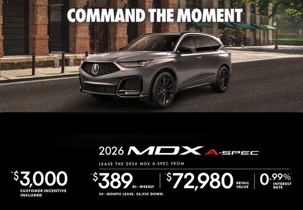 EXCLUSIVE LEASE OFFER – 2026 Acura MDX A-Spec!