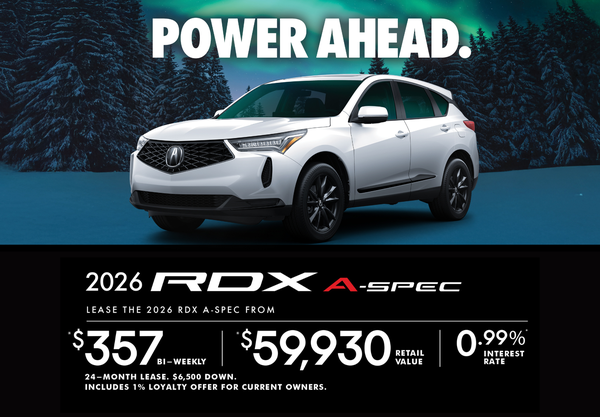 EXCLUSIVE LEASE OFFER ON THE Acura RDX 2026 A-SPEC 2026!