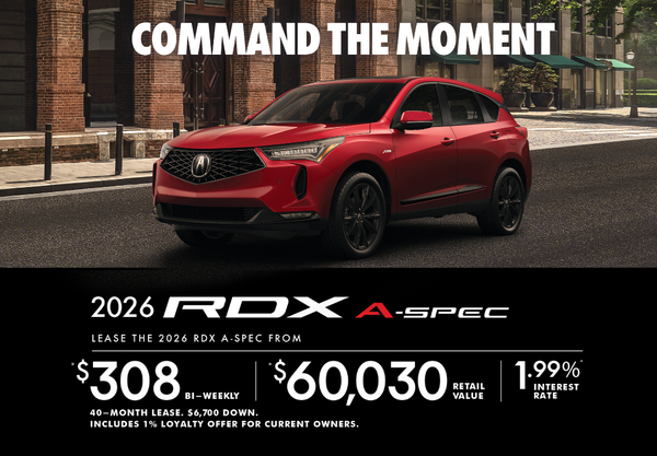 EXCLUSIVE LEASE OFFER – 2026 Acura RDX A-Spec!