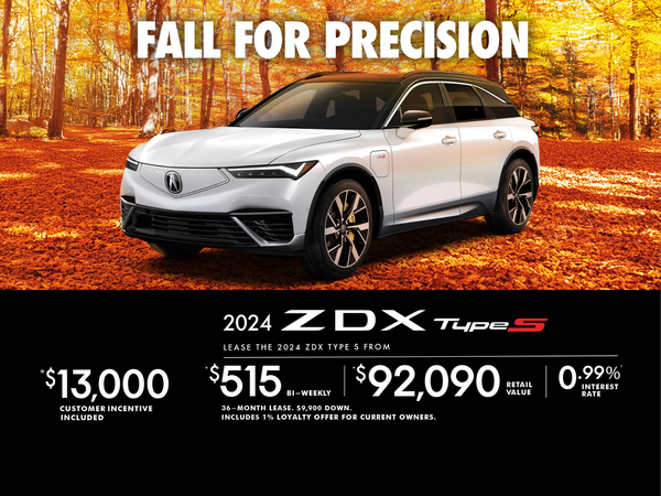 EXCLUSIVE LEASE OFFER ON THE 2024 ACURA ZDX TYPE S!