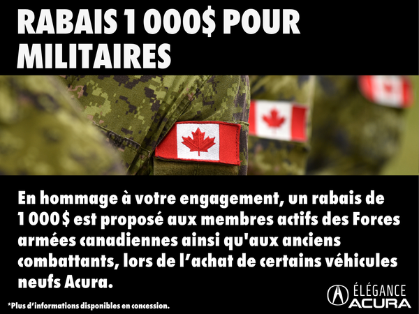 RABAIS MILITAIRE 1 000 $