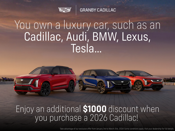 Drive into luxury with Cadillac – enjoy $1,000 off!