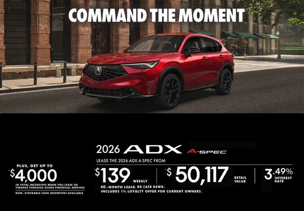 EXCLUSIVE LEASE OFFER ON THE 2026 Acura ADX A-SPEC!