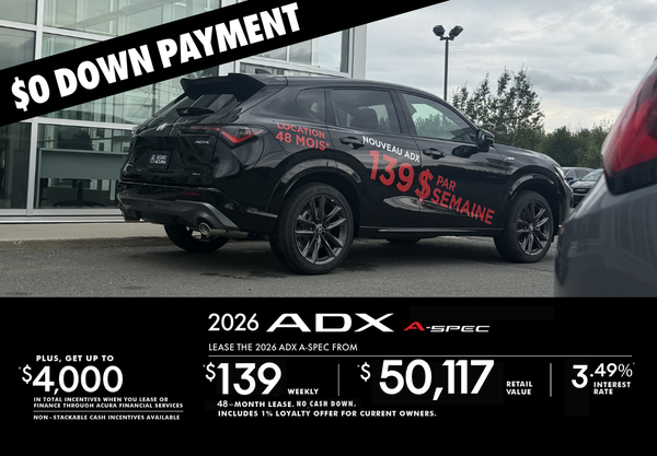 EXCLUSIVE LEASE OFFER ON THE 2026 Acura ADX A-SPEC!