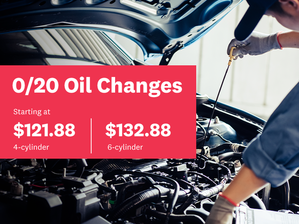 0/20 oil changes starting at $121.88