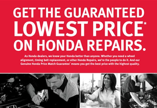 Honda's Guaranteed Lowest Price on Service