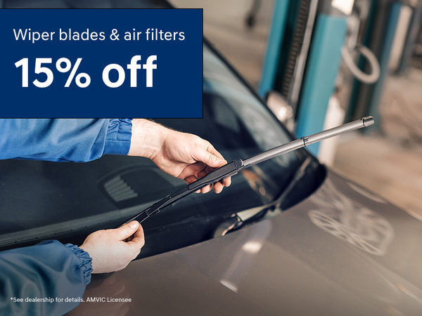 15% OFF wiper blades & air filters