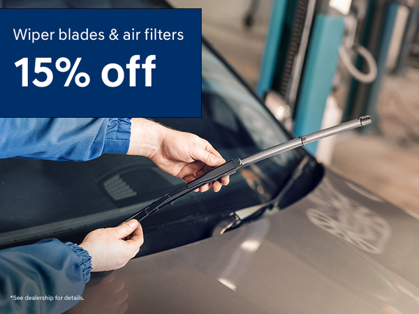 15% OFF Wiper blades and air filters