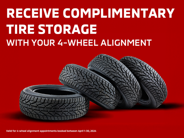 Receive complimentary tire storage with your 4-wheel alignment