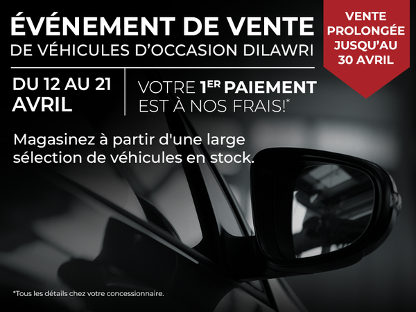 l’Événement de vente Dilawri de véhicules d’occasion Extended.