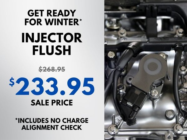 Get Ready for Winter - Injector Flush for only $233.95 - includes complimentary alignment check