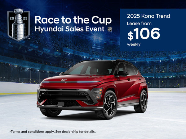 Race to the Cup Hyundai Sales Event - 2025 Kona Trend