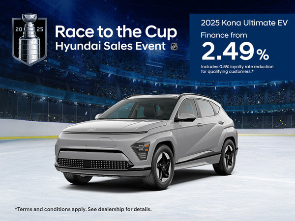 Race to the Cup Hyundai Sales Event - 2025 Kona Ultimate EV