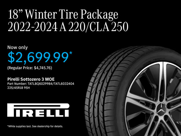 18' Winter Tire Package 2022-2024 A 220/CLA 250