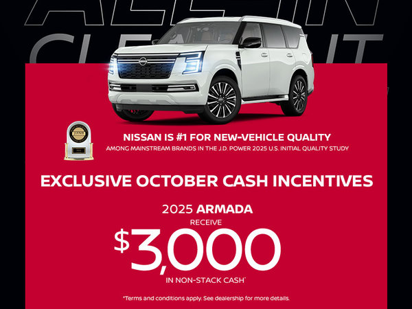 Exclusive October Cash Incentives - 2025 Armada