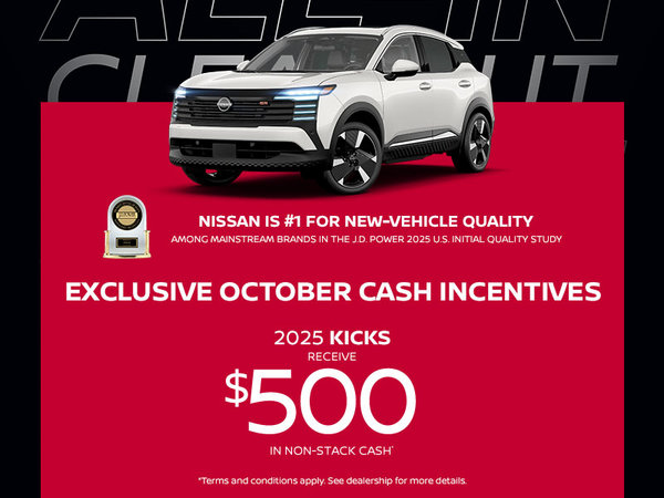 Exclusive October Cash Incentives - 2025 Kicks