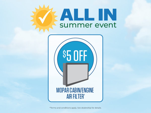 $5 OFF MOPAR Cabin/Engine Air Filter