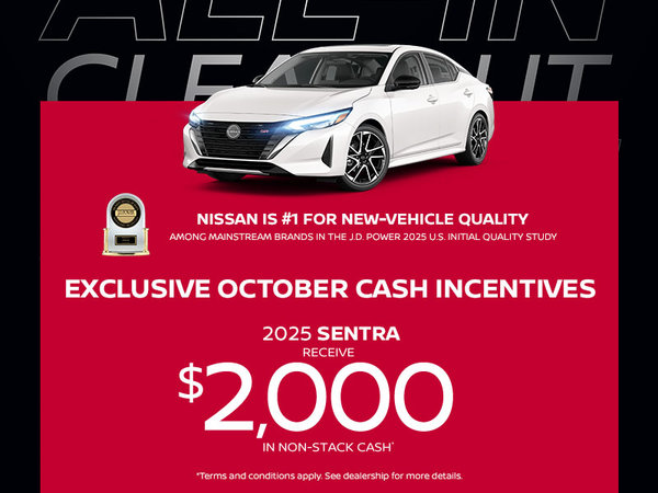 Exclusive October Cash Incentives - 2025 Sentra