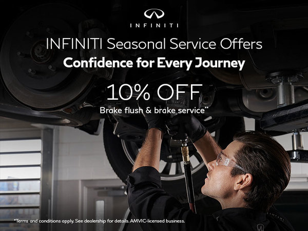INFINITI Seasonal Service Offers | 10% off Brake Flush & Brake Service
