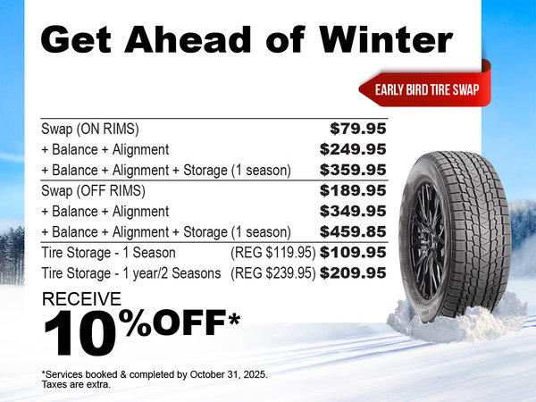 Early Bird Winter Tire Swap Special