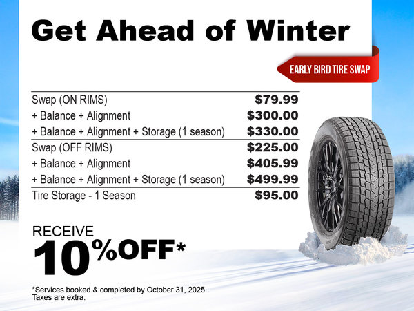Early Bird Winter Tire Swap Special