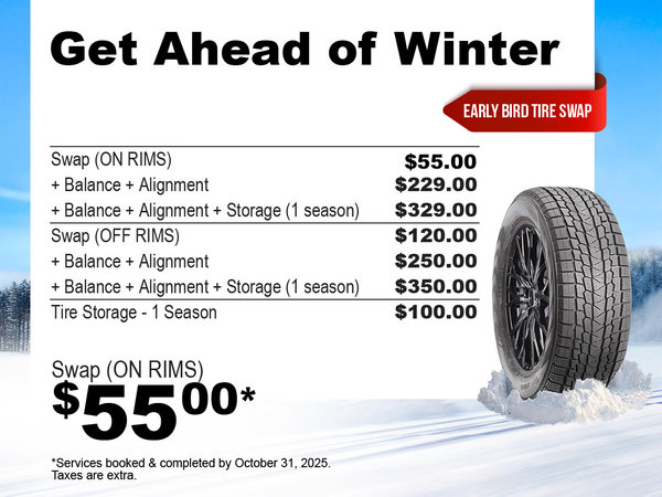 Early Bird Winter Tire Swap Special