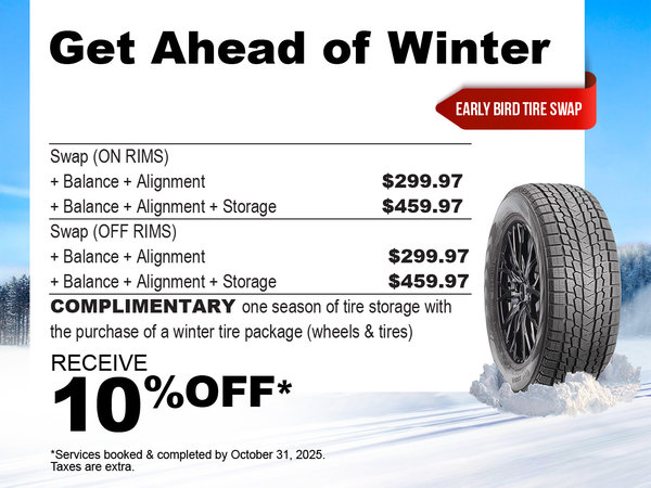 Early Bird Winter Tire Swap Special
