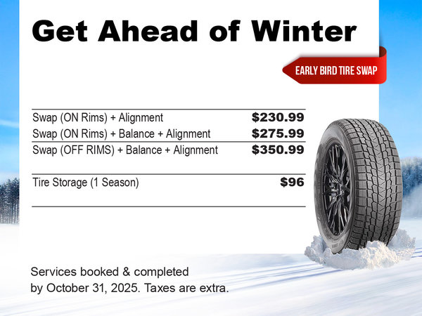 Early Bird Winter Tire Swap Special