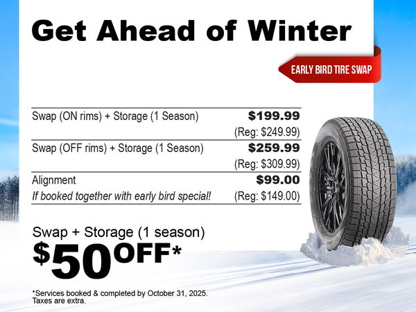 Early Bird Winter Tire Swap Special